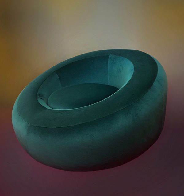 Pair of Italian velvet armchairs