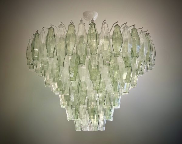 Venetian "Poliedri" green glass chandelier