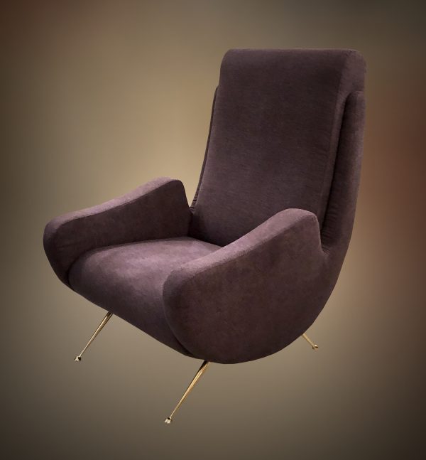 Pair of Italian purple armchairs