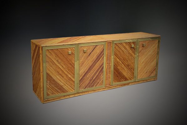 Italian sideboard in reed and brass
