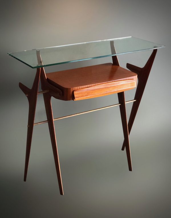 Italian console table with glass top