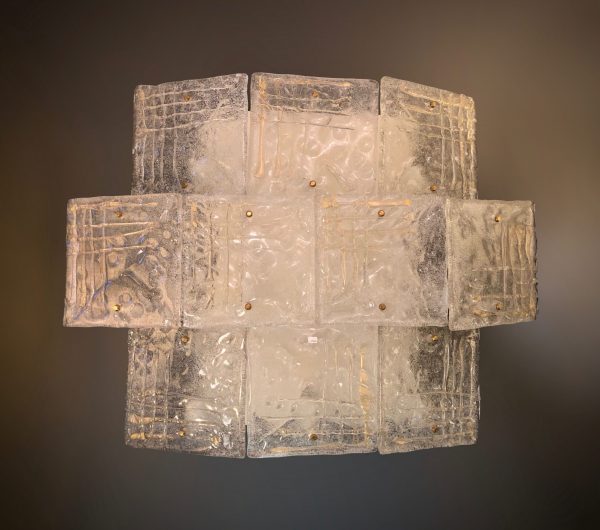 Pair of Italian glass panel lights by A.Brotto