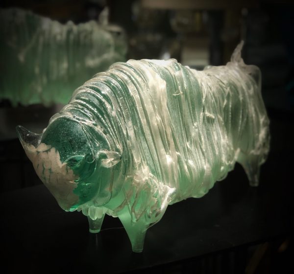 Venetian hand-blown glass buffalo