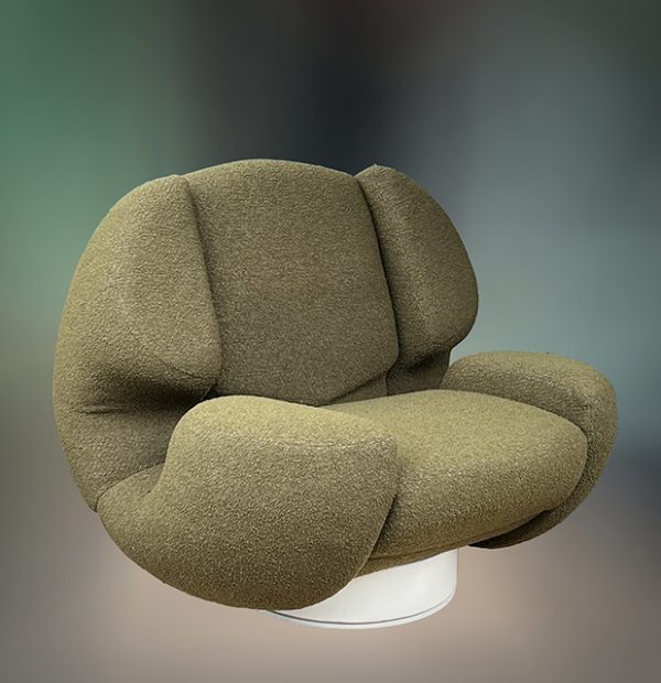 Pair of Italian swivel armchairs