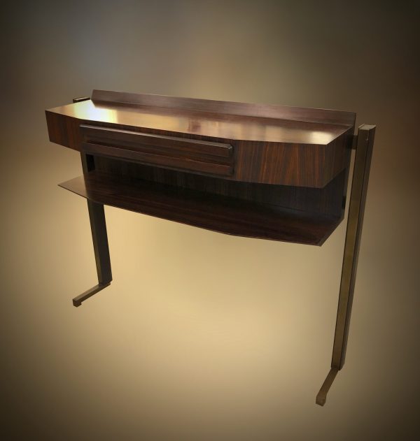 Italian wood and brass console/vanity table