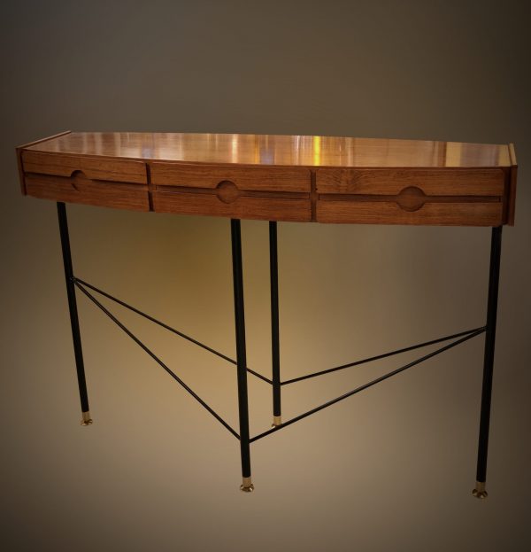 Italian wooden console table with drawers