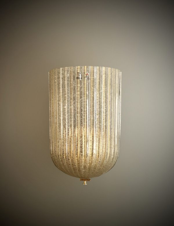 Pair of Venetian frosted glass wall lights