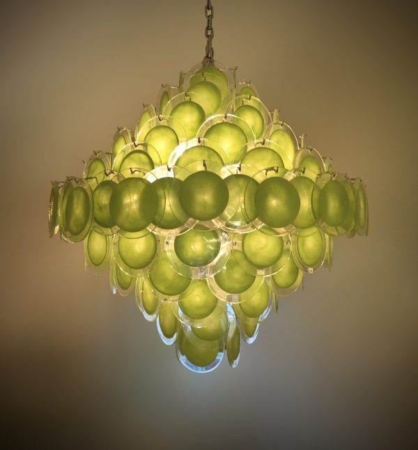 Venetian glass discs chandelier by Vistosi