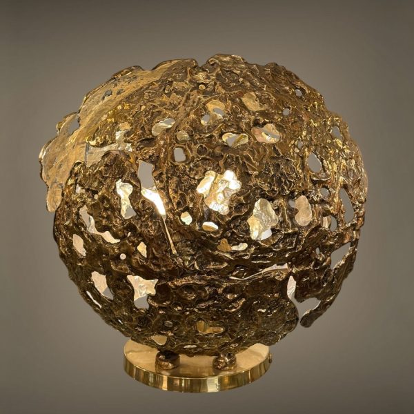 Cast brass lamp by A.Brotto