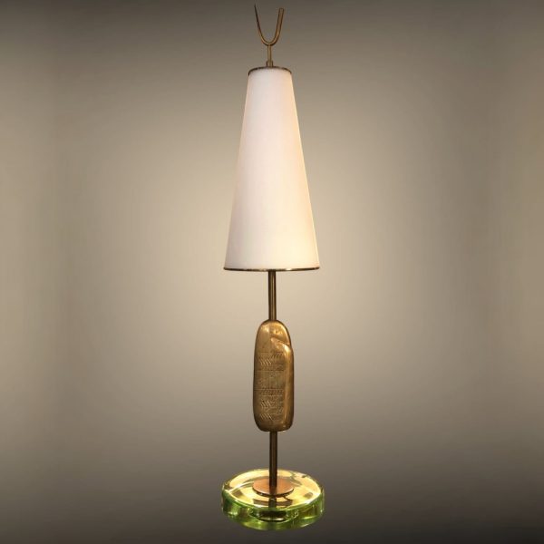 Pair of lamps with central sculpture by R.G.Rida
