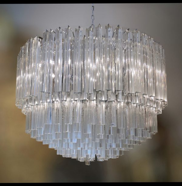 Venetian "Triedri" glass chandelier
