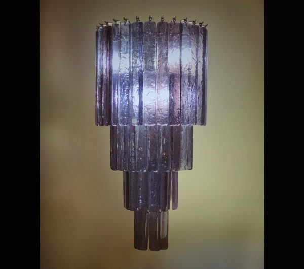 Pair of Mazzega purple glass wall lights