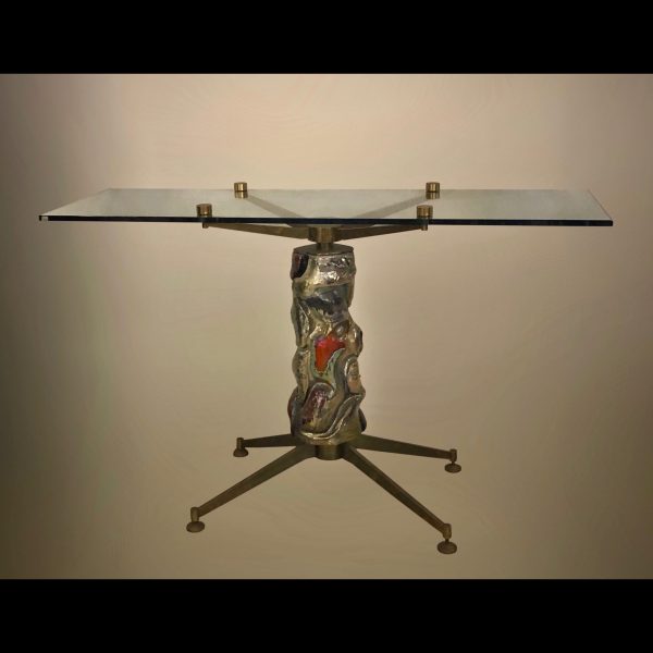 Melchiorre Bega console table with Pietro Melandri ceramic base