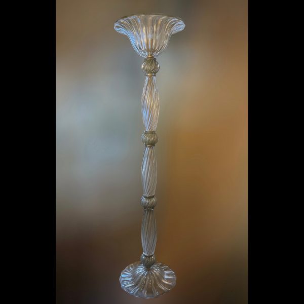 Pair of opalescent Venetian glass floor lamps