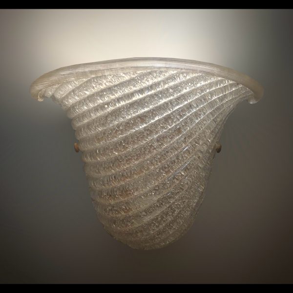 Pair of Venetian frosted glass wall lights