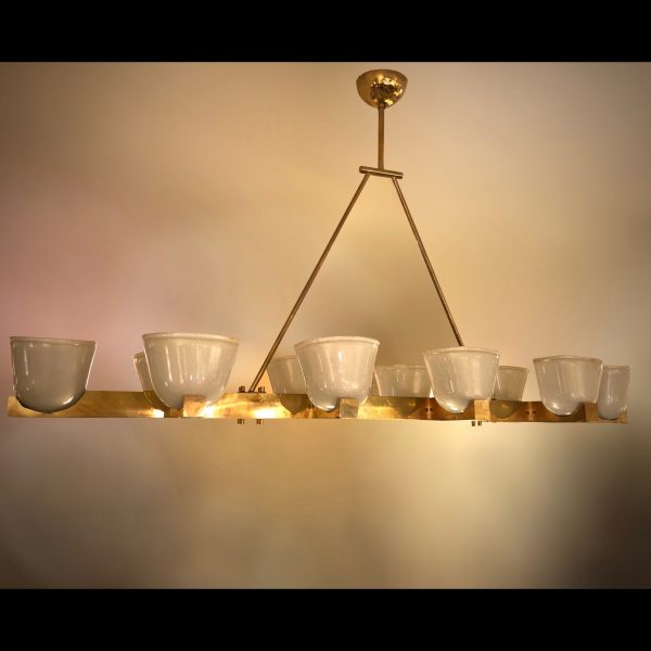 Long Venetian glass chandelier