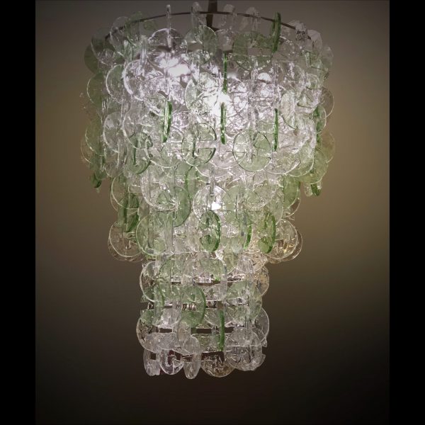 Venetian glass hooks chandelier by Mazzega