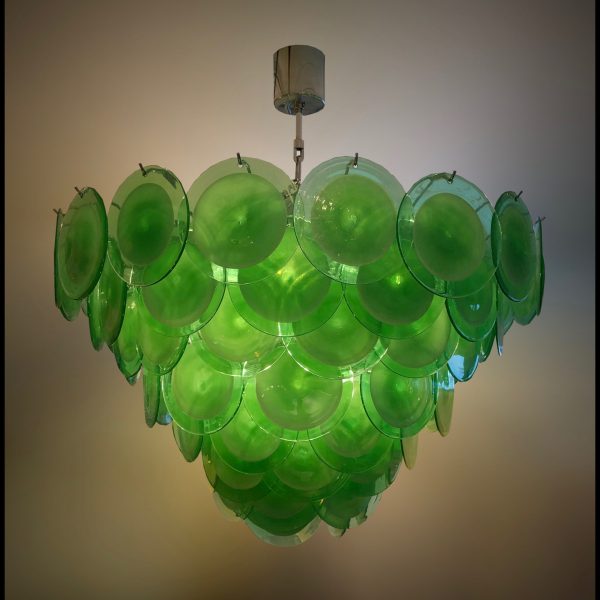 Venetian glass discs chandelier by Vistosi
