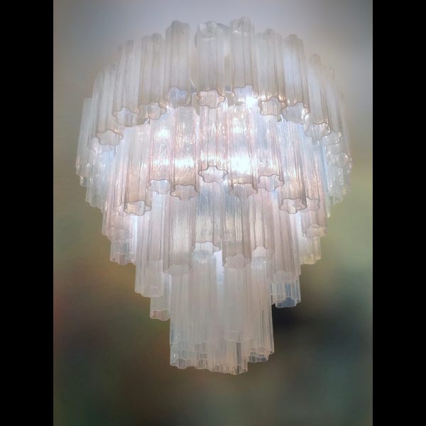 Venetian "Tronchi" glass chandelier in opaline colour - Image 2