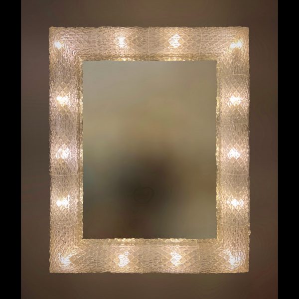 Venetian glass mirror with light